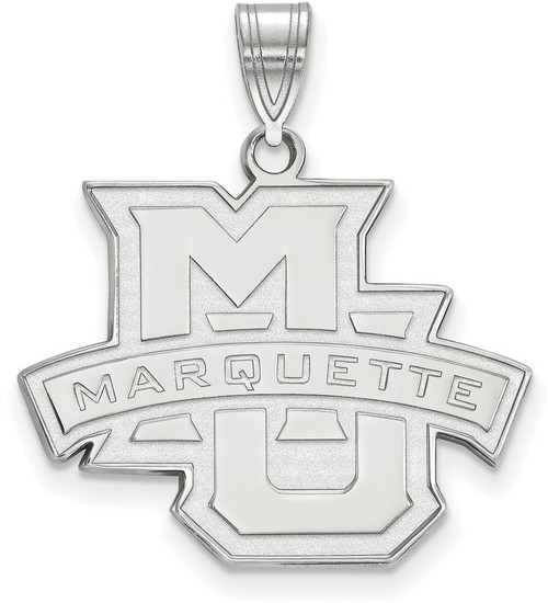 Sterling Silver Marquette University Large Pendant by LogoArt (SS004MAR)