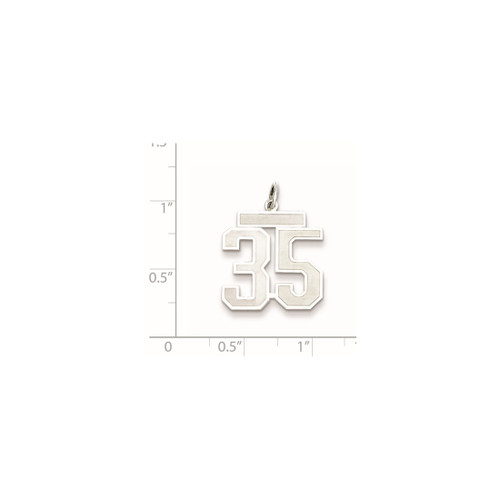 Image of Sterling Silver Medium Satin Number 35 Charm