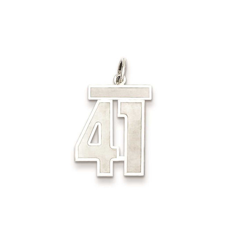 Image of Sterling Silver Medium Satin Number 41 Charm
