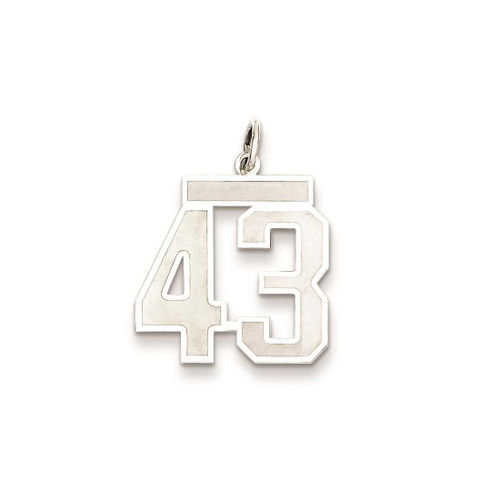 Image of Sterling Silver Medium Satin Number 43 Charm
