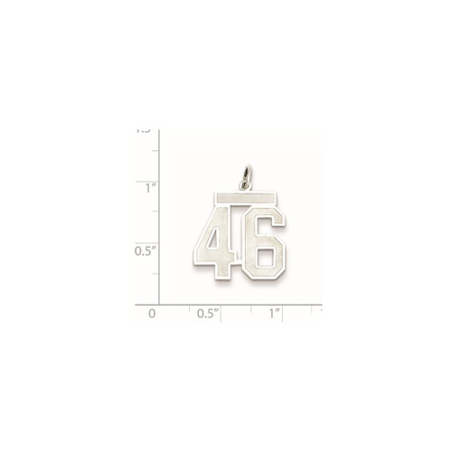 Image of Sterling Silver Medium Satin Number 46 Charm