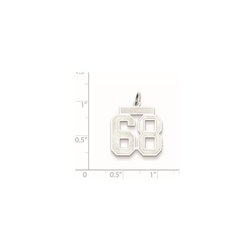 Image of Sterling Silver Medium Satin Number 68 Charm