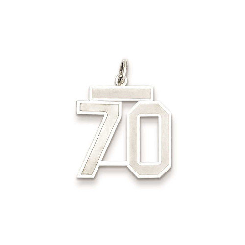 Image of Sterling Silver Medium Satin Number 70 Charm