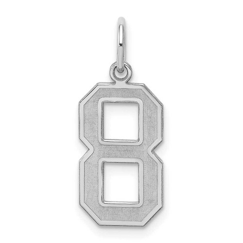 Image of Sterling Silver Medium Satin Number 8 Charm