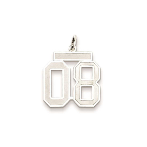 Image of Sterling Silver Medium Satin Number 8 w/ Top Charm
