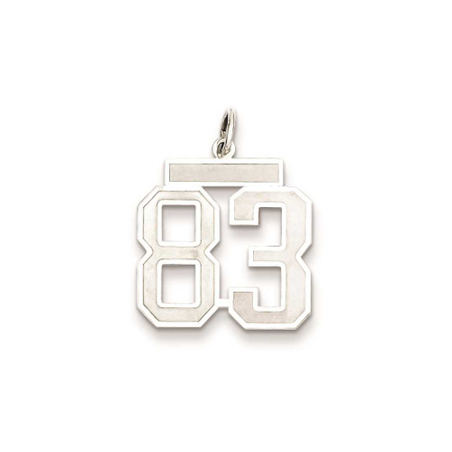 Image of Sterling Silver Medium Satin Number 83 Charm