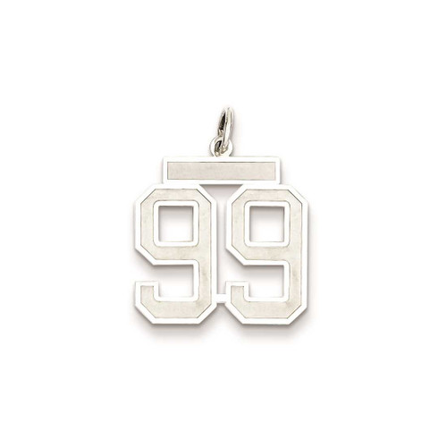 Image of Sterling Silver Medium Satin Number 99 Charm