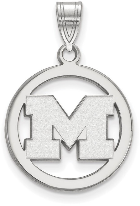 Sterling Silver Michigan (University Of) Small Pendant in Circle by LogoArt
