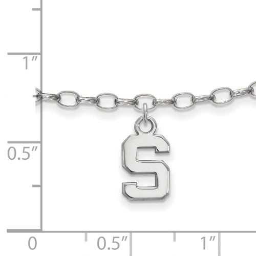 Image of Sterling Silver Michigan State University Anklet by LogoArt