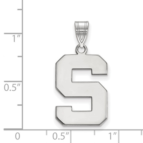 Sterling Silver Michigan State University Large Pendant by LogoArt (SS004MIS)