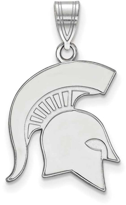 Image of Sterling Silver Michigan State University Large Pendant by LogoArt (SS046MIS)