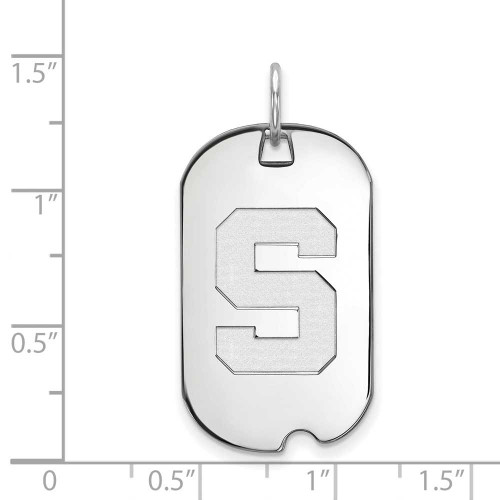 Image of Sterling Silver Michigan State University Small Dog Tag by LogoArt