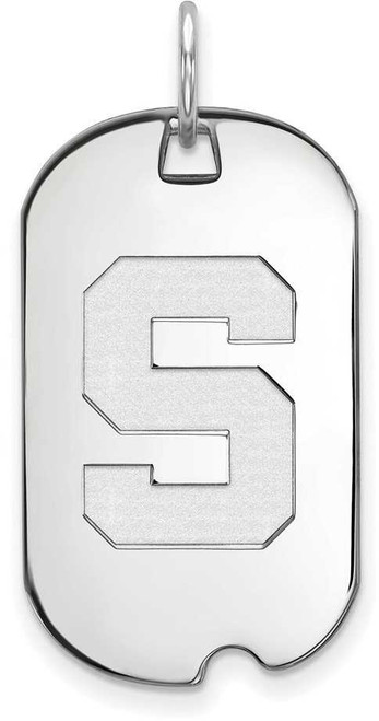 Image of Sterling Silver Michigan State University Small Dog Tag by LogoArt