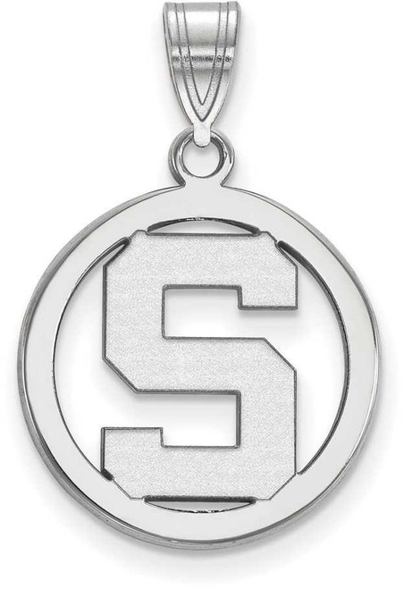 Image of Sterling Silver Michigan State University Small Pendant in Circle by LogoArt