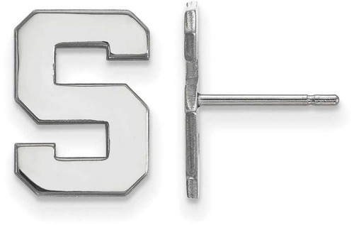 Image of Sterling Silver Michigan State University Small Post Earrings LogoArt (SS009MIS)