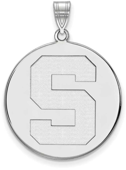 Image of Sterling Silver Michigan State University XL Disc Pendant by LogoArt (SS068MIS)