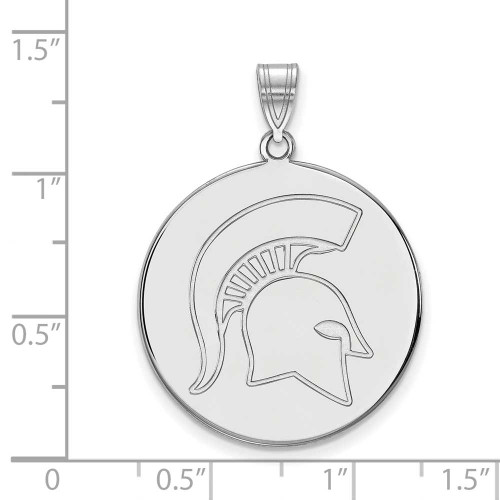 Image of Sterling Silver Michigan State University XL Disc Pendant by LogoArt (SS071MIS)