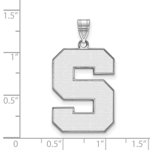 Image of Sterling Silver Michigan State University XL Enamel Pendant by LogoArt SS072MIS