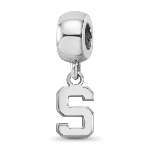 Sterling Silver Michigan State University XSmall Dangle Bead Charm LogoArt SS035