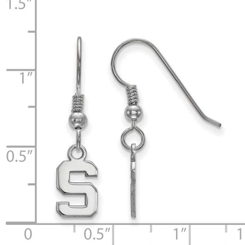 Image of Sterling Silver Michigan State University XSmall Dangle Earrings LogoArt SS006