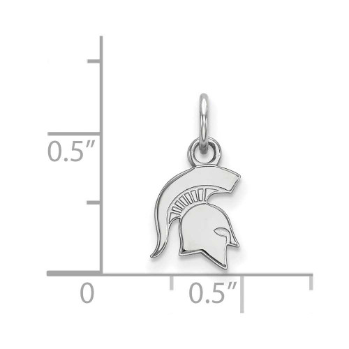 Image of Sterling Silver Michigan State University X-Small Pendant by LogoArt (SS043MIS)
