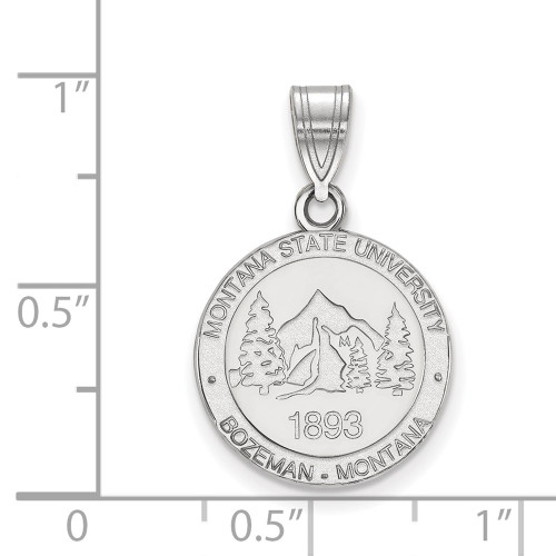 Sterling Silver Montana State University Medium Crest Pendant by LogoArt