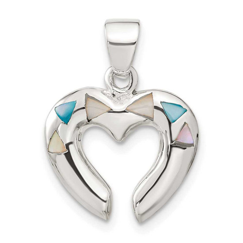 Image of Sterling Silver Mother of Pearl Heart Pendant