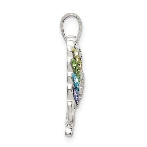 Image of Sterling Silver Multi-colored Preciosa Crystal Unicorn Pendant Image of Sterling Silver Multi-colored Preciosa Crystal Unicorn Pendant