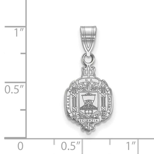 Image of Sterling Silver Navy Medium Crest Pendant by LogoArt