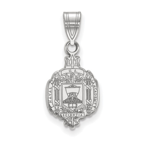 Sterling Silver Navy Medium Crest Pendant by LogoArt