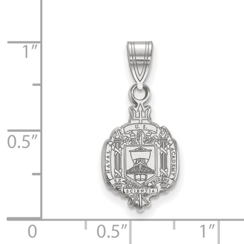 Sterling Silver Navy Medium Crest Pendant by LogoArt