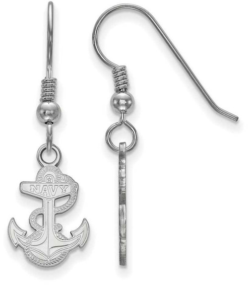 Image of Sterling Silver Navy Small Dangle Earrings by LogoArt