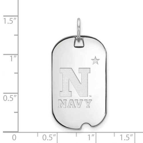 Image of Sterling Silver Navy Small Dog Tag by LogoArt (SS007USN)