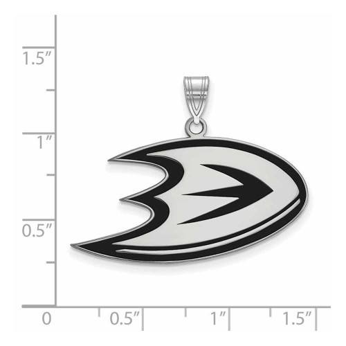 Image of Sterling Silver NHL Anaheim Ducks Large Enamel Pendant by LogoArt