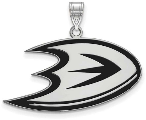 Image of Sterling Silver NHL Anaheim Ducks Large Enamel Pendant by LogoArt