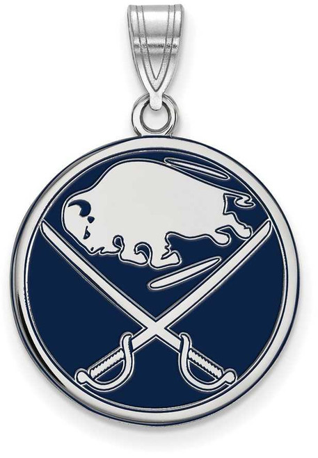 Image of Sterling Silver NHL Buffalo Sabres Large Enamel Pendant by LogoArt