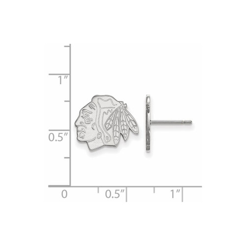 Sterling Silver NHL Chicago Blackhawks Small Post Earrings by LogoArt