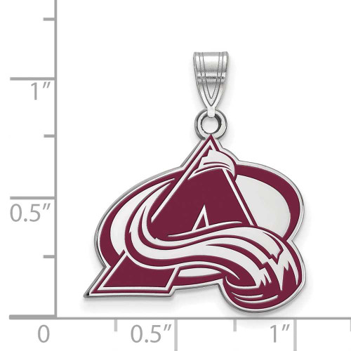 Image of Sterling Silver NHL Colorado Avalanche Large Enamel Pendant by LogoArt