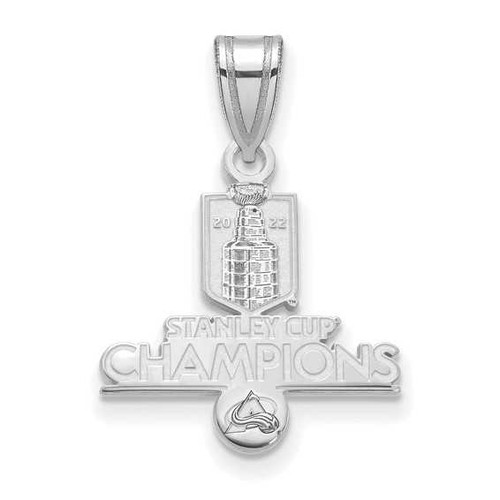 Image of Sterling Silver NHL Colorado Avalanche Stanley Cup Championship Medium Pendant by LogoArt