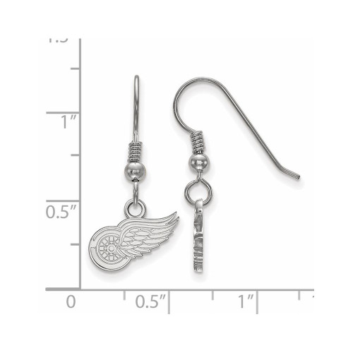 Sterling Silver NHL Detroit Red Wings X-Small Dangle Earrings by LogoArt