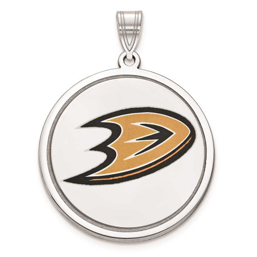 Image of Sterling Silver NHL LogoArt Anaheim Ducks Disc Pendant