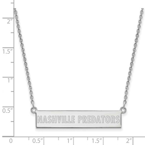 Image of Sterling Silver NHL LogoArt Nashville Predators Small Bar Necklace