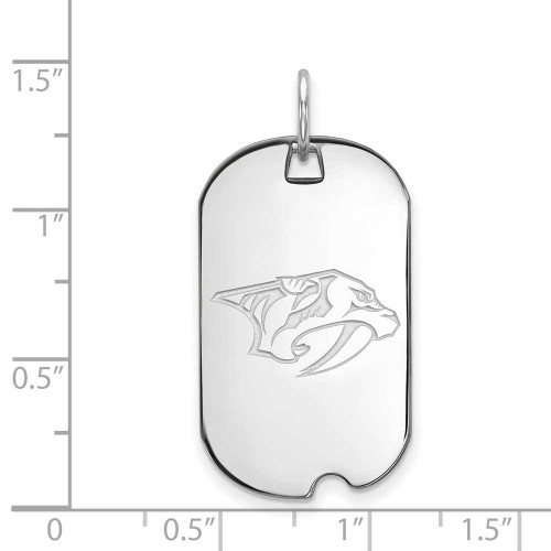 Image of Sterling Silver NHL LogoArt Nashville Predators Small Dog Tag Pendant