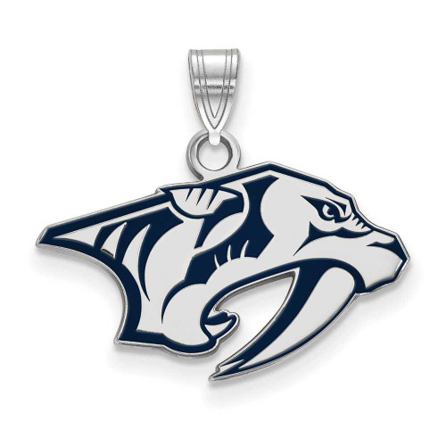 Image of Sterling Silver NHL LogoArt Nashville Predators Small Enamel Pendant