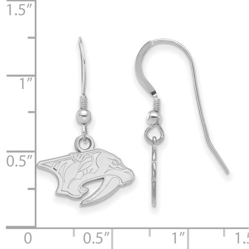 Image of Sterling Silver NHL LogoArt Nashville Predators XS Dangle Earrings Wire