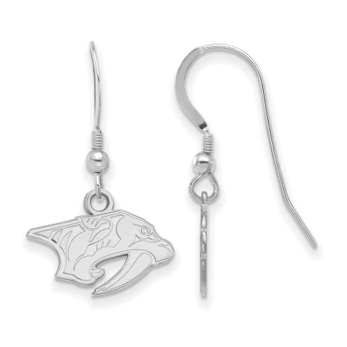 Image of Sterling Silver NHL LogoArt Nashville Predators XS Dangle Earrings Wire