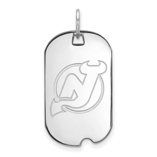 Image of Sterling Silver NHL LogoArt New Jersey Devils Small Dog Tag Pendant