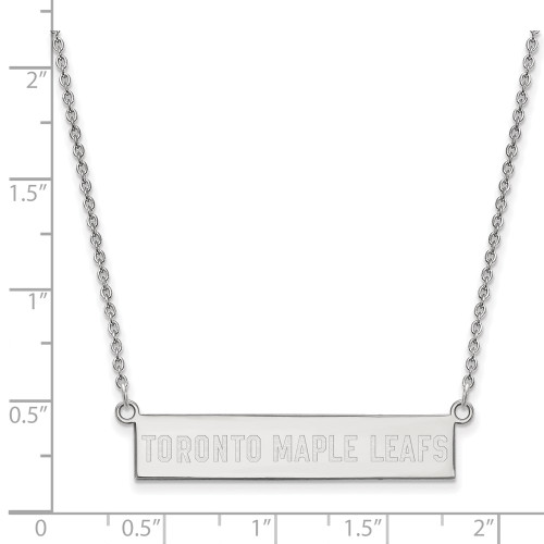Sterling Silver NHL LogoArt Toronto Maple Leafs Small Bar Necklace