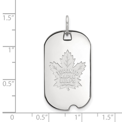 Sterling Silver NHL LogoArt Toronto Maple Leafs Small Dog Tag Pendant