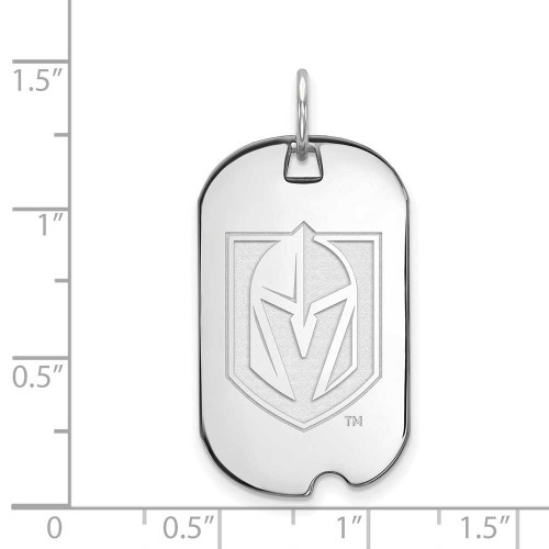 Image of Sterling Silver NHL LogoArt Vegas Golden Knights Small Dog Tag Pendant